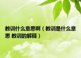 教訓(xùn)什么意思?。ń逃?xùn)是什么意思 教訓(xùn)的解釋）