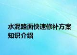 水泥路面快速修補(bǔ)方案知識(shí)介紹