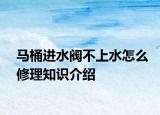 馬桶進水閥不上水怎么修理知識介紹