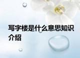 寫字樓是什么意思知識介紹
