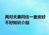 兩對夫妻同住一套房好不好知識介紹