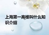 上海第一高樓叫什么知識介紹