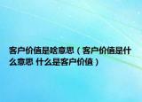 客戶(hù)價(jià)值是啥意思（客戶(hù)價(jià)值是什么意思 什么是客戶(hù)價(jià)值）
