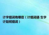 計(jì)字組詞有哪些（計(jì)組詞語(yǔ) 生字計(jì)如何組詞）