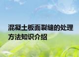 混凝土板面裂縫的處理方法知識介紹