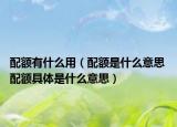 配額有什么用（配額是什么意思 配額具體是什么意思）