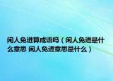 閑人免進(jìn)算成語(yǔ)嗎（閑人免進(jìn)是什么意思 閑人免進(jìn)意思是什么）