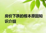房價下跌的根本原因知識介紹