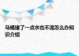 馬桶堵了一點(diǎn)水也不流怎么辦知識(shí)介紹
