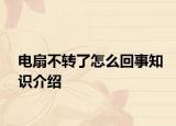 電扇不轉(zhuǎn)了怎么回事知識介紹