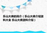樂山大佛的簡(jiǎn)介（樂山大佛介紹資料大全 樂山大佛資料介紹）