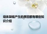 墻體裂縫產(chǎn)生的原因都有哪些知識介紹