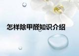怎樣除甲醛知識介紹