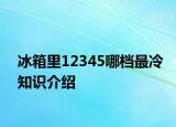冰箱里12345哪檔最冷知識介紹