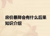 房價暴降會有什么后果知識介紹