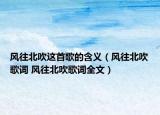 風往北吹這首歌的含義（風往北吹歌詞 風往北吹歌詞全文）