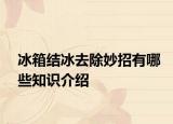 冰箱結(jié)冰去除妙招有哪些知識(shí)介紹