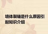 墻體裂縫是什么原因引起知識(shí)介紹
