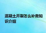混凝土開裂怎么補救知識介紹
