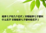 楊家七子有幾個后代（宋朝楊家七子都叫什么名字 宋朝楊家七子都叫啥名字）