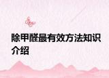 除甲醛最有效方法知識介紹
