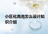 小區(qū)化糞池怎么設(shè)計知識介紹