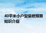 40平米小戶型裝修預(yù)算知識介紹
