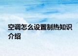 空調(diào)怎么設(shè)置制熱知識介紹