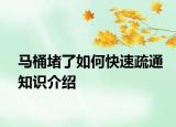 馬桶堵了如何快速疏通知識介紹