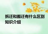 拆遷和搬遷有什么區(qū)別知識(shí)介紹