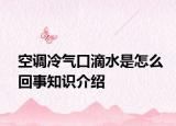 空調(diào)冷氣口滴水是怎么回事知識介紹