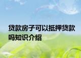 貸款房子可以抵押貸款嗎知識介紹