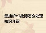 壁掛爐e1故障怎么處理知識介紹