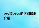 pvc和pvcu的區(qū)別知識介紹
