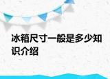 冰箱尺寸一般是多少知識介紹