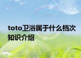toto衛(wèi)浴屬于什么檔次知識介紹