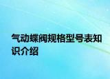氣動蝶閥規(guī)格型號表知識介紹
