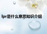 lpr是什么意思知識(shí)介紹