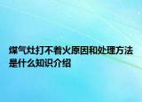 煤氣灶打不著火原因和處理方法是什么知識(shí)介紹