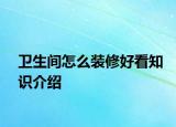 衛(wèi)生間怎么裝修好看知識介紹