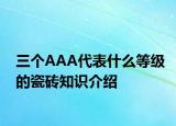三個AAA代表什么等級的瓷磚知識介紹