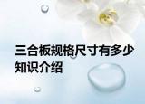 三合板規(guī)格尺寸有多少知識(shí)介紹