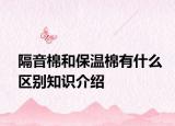 隔音棉和保溫棉有什么區(qū)別知識(shí)介紹