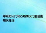 甲級防火門和乙級防火門的區(qū)別知識介紹