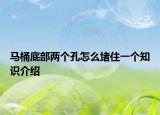 馬桶底部兩個(gè)孔怎么堵住一個(gè)知識介紹