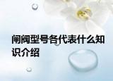 閘閥型號各代表什么知識介紹