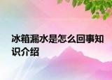 冰箱漏水是怎么回事知識(shí)介紹