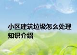 小區(qū)建筑垃圾怎么處理知識(shí)介紹