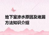 地下室滲水原因及堵漏方法知識(shí)介紹