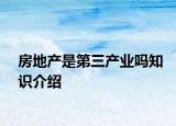 房地產(chǎn)是第三產(chǎn)業(yè)嗎知識介紹